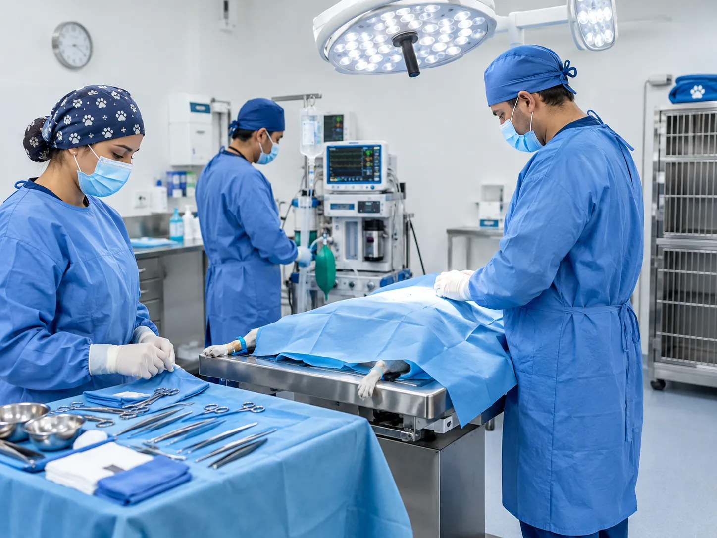 Quirófano moderno y procedimientos de cirugía ambulatoria y esterilización